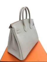 Hermes Birkin 25 Gris Perle Togo Leather With Gold Hardware B Stamp 2023 Handbag