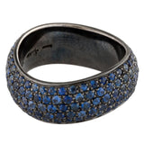 Pomellato 1.72ctw Sapphire Designer Eternity Band 18K Black Gold 6.75 Size