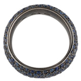 Pomellato 1.72ctw Sapphire Designer Eternity Band 18K Black Gold 6.75 Size