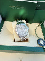 Rolex Yacht-Master 40mm Steel Platinum Dial Bezel Oyster Men's Watch 16622
