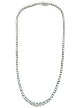 15.50 CTW Natural Diamond Tennis Necklace 14K White Gold G-H Color VS2 17 Inches