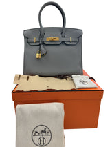 Hermès Birkin 30 Gris Meyer Togo Leather With Gold Hardware Handbag