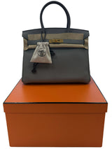 Hermès Birkin 30 Gris Meyer Togo Leather With Gold Hardware Handbag