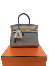 Hermès Birkin 30 Gris Meyer Togo Leather With Gold Hardware Handbag