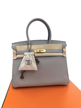 Hermès Birkin 30 Gris Meyer Togo Leather With Gold Hardware Handbag