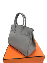 Hermès Birkin 30 Gris Meyer Togo Leather With Gold Hardware Handbag