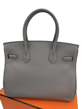 Hermès Birkin 30 Gris Meyer Togo Leather With Gold Hardware Handbag