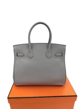 Hermès Birkin 30 Gris Meyer Togo Leather With Gold Hardware Handbag