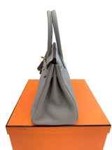 Hermès Birkin 30 Gris Meyer Togo Leather With Gold Hardware Handbag