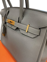 Hermès Birkin 30 Gris Meyer Togo Leather With Gold Hardware Handbag