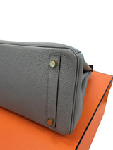 Hermès Birkin 30 Gris Meyer Togo Leather With Gold Hardware Handbag