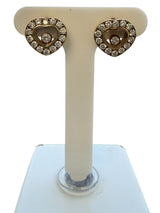 Chopard Happy Diamonds Heart Earrings with Floating Diamond 18K Yellow Gold