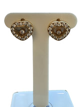 Chopard Happy Diamonds Heart Earrings with Floating Diamond 18K Yellow Gold