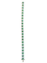 5.70 CT Emerald / 6.26 CT Diamonds Colombian Bracelet 18K White Gold 6.5 Inches