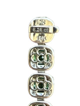 5.70 CT Emerald / 6.26 CT Diamonds Colombian Bracelet 18K White Gold 6.5 Inches