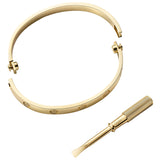 Cartier Love Bracelet Classic Model Two Functional Screws 18K Yellow Gold Bangle