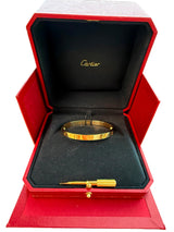 Cartier Love Bracelet Classic Model Two Functional Screws 18K Yellow Gold Bangle