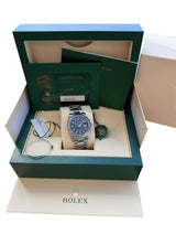 Rolex Datejust 36mm Stainless Steel Domed Bezel Oyster Blue Dial Watch 126200