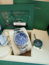 Rolex Datejust 36mm Stainless Steel Domed Bezel Oyster Blue Dial Watch 126200
