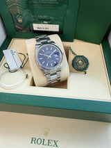 Rolex Datejust 36mm Stainless Steel Domed Bezel Oyster Blue Dial Watch 126200