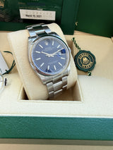 Rolex Datejust 36mm Stainless Steel Domed Bezel Oyster Blue Dial Watch 126200