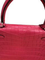 Hermès Kelly Retourne 25 Framboise Matte Alligator Leather Palladium Hardware