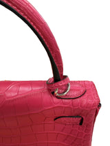 Hermès Kelly Retourne 25 Framboise Matte Alligator Leather Palladium Hardware