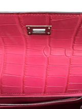 Hermès Kelly Retourne 25 Framboise Matte Alligator Leather Palladium Hardware