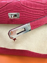 Hermès Kelly Retourne 25 Framboise Matte Alligator Leather Palladium Hardware