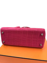 Hermès Kelly Retourne 25 Framboise Matte Alligator Leather Palladium Hardware