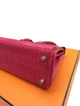 Hermès Kelly Retourne 25 Framboise Matte Alligator Leather Palladium Hardware