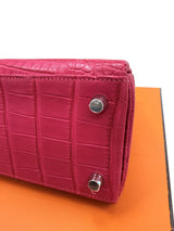 Hermès Kelly Retourne 25 Framboise Matte Alligator Leather Palladium Hardware