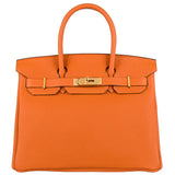 Hermès Birkin 30 Orange Togo Leather With Gold Hardware