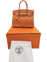 Hermès Birkin 30 Orange Togo Leather With Gold Hardware
