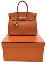 Hermès Birkin 30 Orange Togo Leather With Gold Hardware