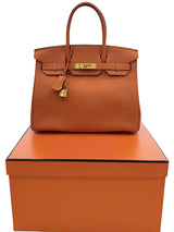 Hermès Birkin 30 Orange Togo Leather With Gold Hardware