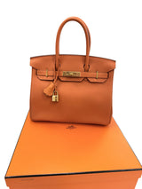 Hermès Birkin 30 Orange Togo Leather With Gold Hardware