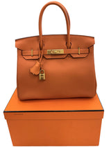 Hermès Birkin 30 Orange Togo Leather With Gold Hardware
