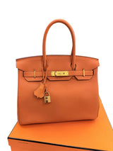 Hermès Birkin 30 Orange Togo Leather With Gold Hardware