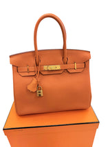 Hermès Birkin 30 Orange Togo Leather With Gold Hardware
