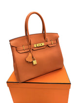 Hermès Birkin 30 Orange Togo Leather With Gold Hardware