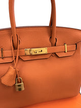 Hermès Birkin 30 Orange Togo Leather With Gold Hardware