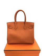 Hermès Birkin 30 Orange Togo Leather With Gold Hardware