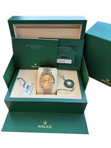 Rolex Datejust 36mm Yellow Gold Steel Champagne Index Dial Jubilee Watch 126233