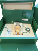 Rolex Datejust 36mm Yellow Gold Steel Champagne Index Dial Jubilee Watch 126233
