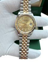 Rolex Datejust 36mm Yellow Gold Steel Champagne Index Dial Jubilee Watch 126233