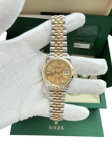 Rolex Datejust 36mm Yellow Gold Steel Champagne Index Dial Jubilee Watch 126233