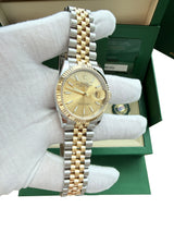 Rolex Datejust 36mm Yellow Gold Steel Champagne Index Dial Jubilee Watch 126233
