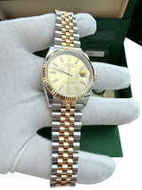 Rolex Datejust 36mm Yellow Gold Steel Champagne Index Dial Jubilee Watch 126233