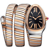 Bulgari Serpenti Tubogas 18K Rose Gold Double Spiral Black Dial Watch 102099